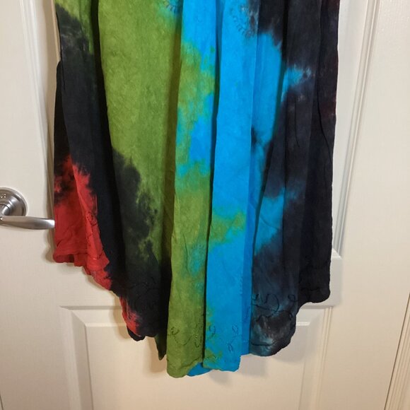Style Women's Loose Fitting Sleeveless Midi Tie Dye Dress One Size Colorful - Picture 4 of 9
